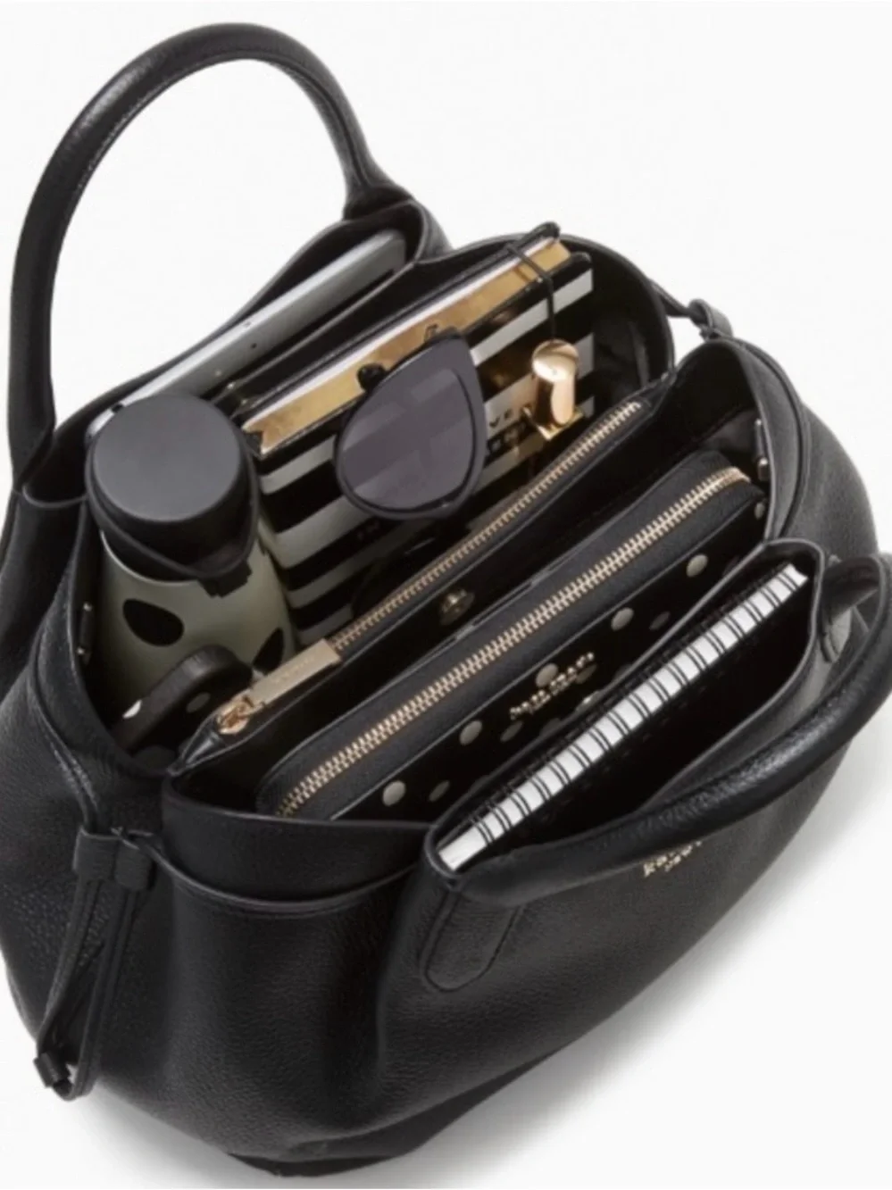 kate spade large  black Dumpling pebbled leather tote